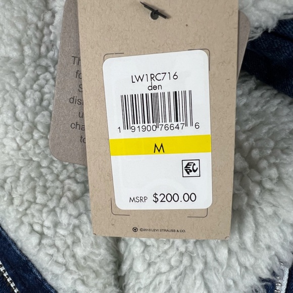 Levi's Quilted Denim Jacket Sherpa Moto - Picture 9 of 16